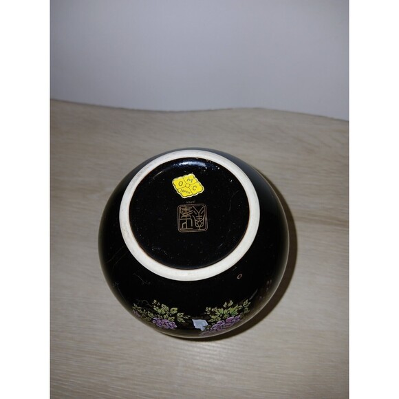 OMC Vase Japan Handpainted Peacocks with Gold Rim 6×4 Diameter 5×14 Vintage - Picture 3 of 14